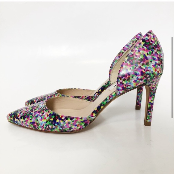 L.K. Bennett Flossie D’Orsay Heels 38 Confetti Print - Picture 3 of 7